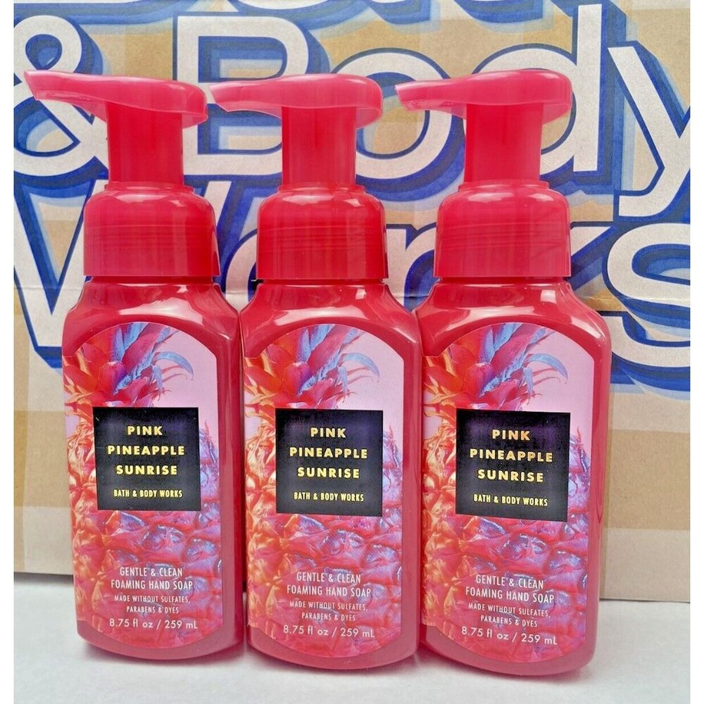 BATH & BODY WORKS GENTLE & FOAMING HAND SOAP PINK PINEAPPLE SUN 3-PACK